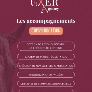 COMMUNICATION 🔊
Oxer Agency vous accompagne 💻🐴 :
- Gestion de réseaux sociaux et création de contenu
- Gestion de publicités Meta Ads
- Création de newsletters & automation
- Shooting photos/vidéos
- Stratégie de communication globale
- Gestion de collaborations influenceurs
Nous réalisions aussi vos supports print 🎨 :
- dossier de sponsoring cavalier
- flyer/brochure entreprise
Pour plus d’infos rendez-vous sur oxeragency.com 🚀